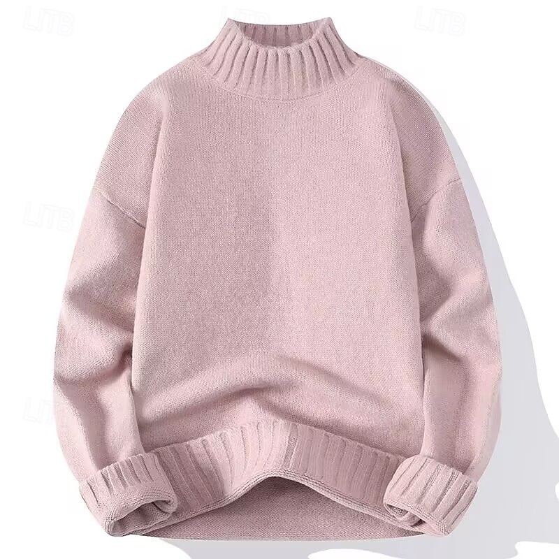 Herren Pullover Rollkragenpullover für Herren Overall Gerippt Stricken Standard Strick Glatt Rollkragen Moderne zeitgenössische Arbeit Freizeitskleidung Bekleidung Winter Schwarz Weiß M L XL 2025 - $25.99 –P7