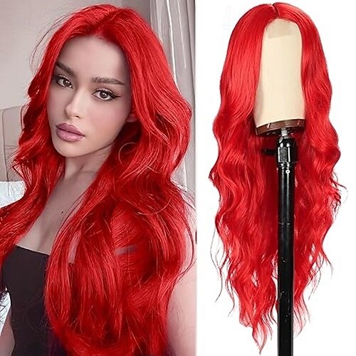 parrucca lunga parrucche ondulate per donne parte centrale parrucche ricce parrucca sintetica riccia naturale parrucche cosplay in fibra resistente al calore per uso quotidiano alle feste del 2025 a $19.99 –P3