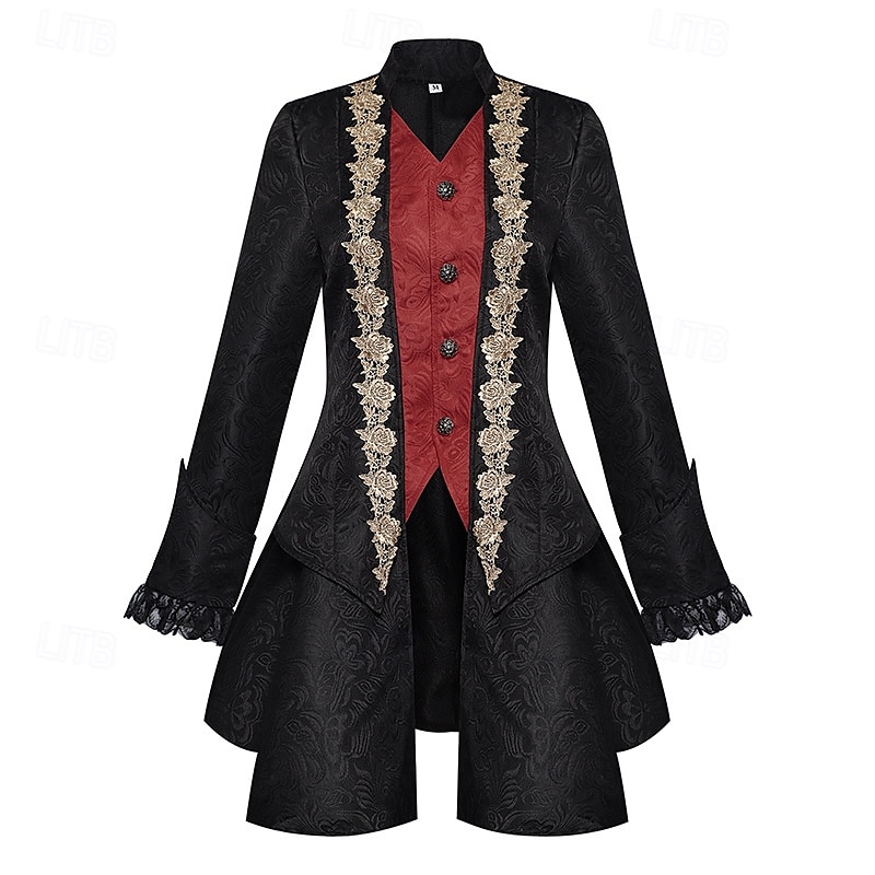 Punk & Gothic Medieval Renaissance Coat Jacket Tailcoat Prince Gentleman Women's Royal Steampunk Halloween Masquerade Event / Party Masquerade Adults' Coat 2025 - $55.99 –P9