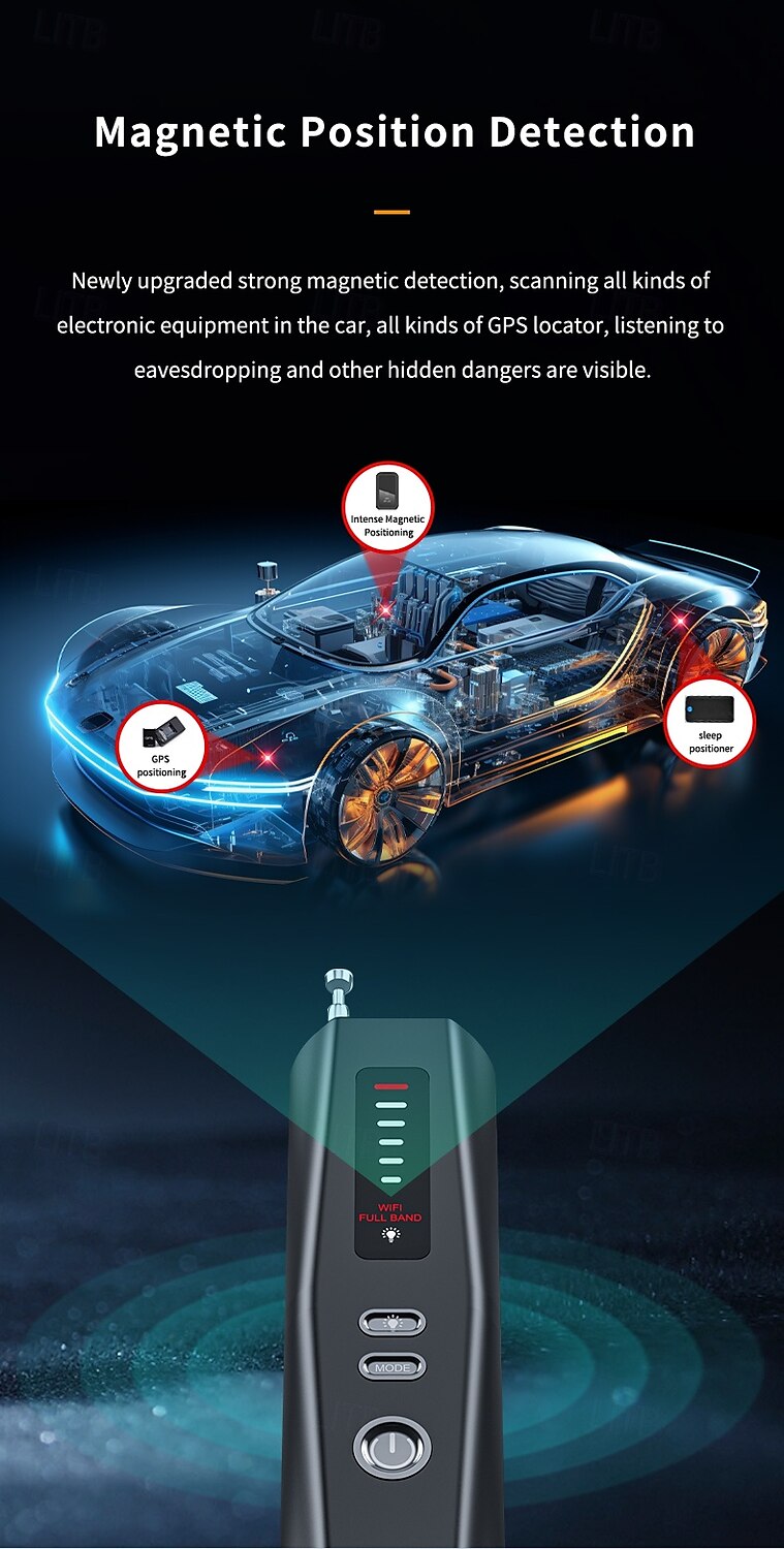 Hidden camera Infrared detector Anti-spy car GPS tracking listening device RF wireless signal scanner Gadget Security protection 2025 - $44.99 –P10