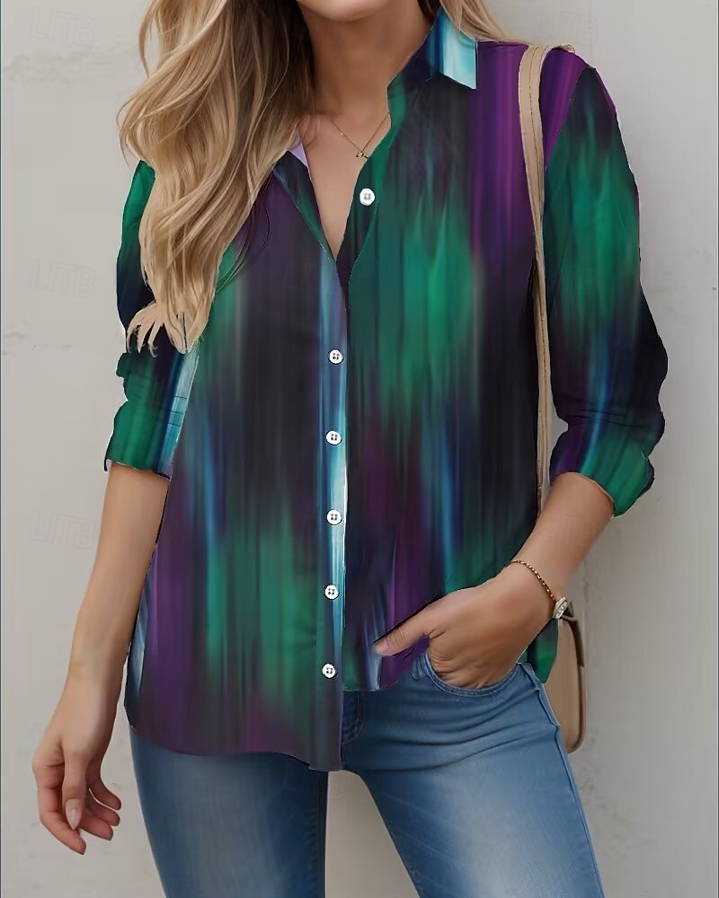 chemise femme manches longues col v vert printemps automne de 2025 ? $32.99 –P1