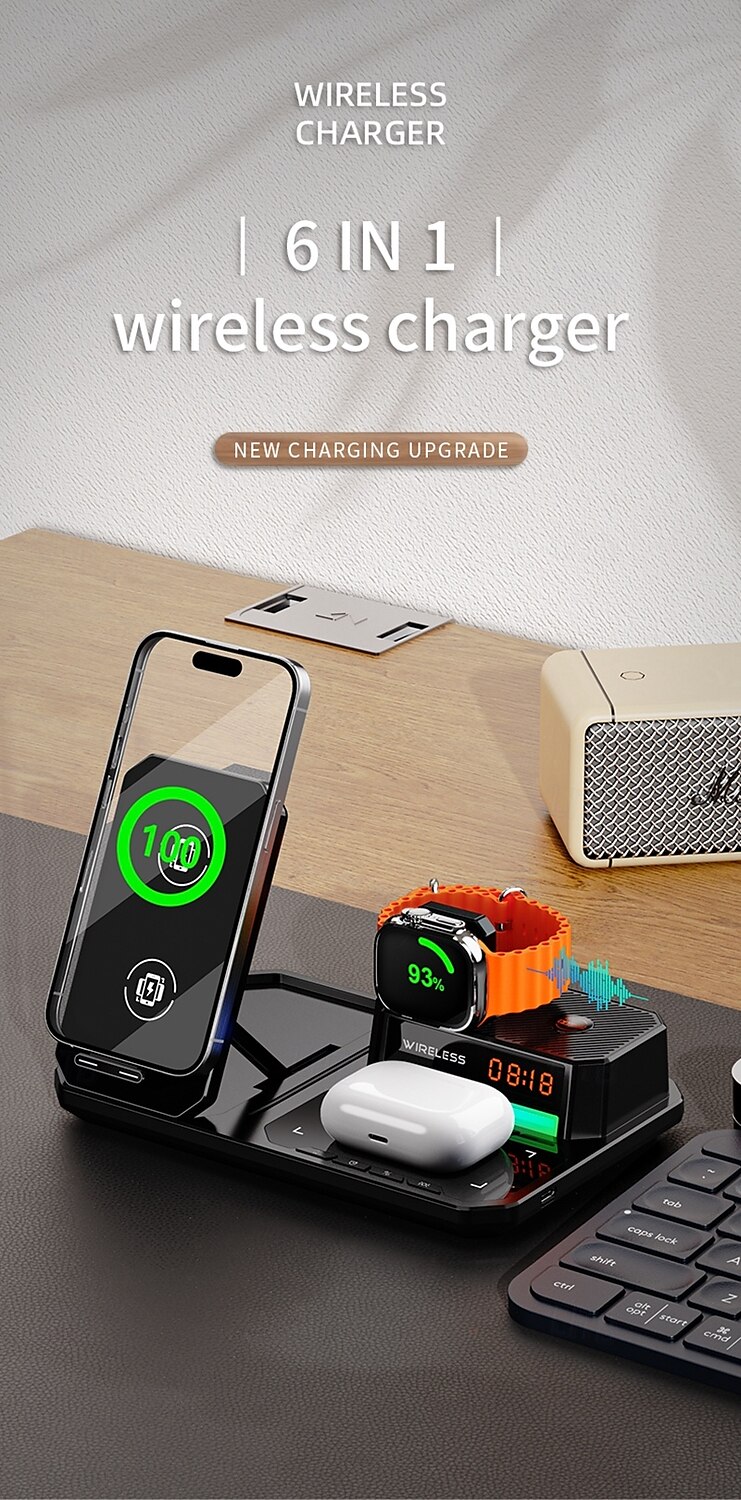 Draadloze oplader 15 W Uitgangsvermogen Draadloos laadstation CE Snel draadloos opladen MagSafe voor meerdere apparaten Voor Compatibel met alle apparaten met draadloos opladen 2025 - $68.99 –P1
