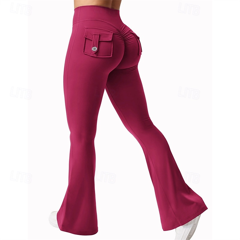 Women's Yoga Pants Yoga Leggings Ruched Butt Lifting Butt Lift Tummy Control High Waist Pilates Gym Workout Workout Tights Solid Color Black Army Green Fuchsia Fall Winter Sports Activewear Stretchy 2026 - $23.99 –P5
