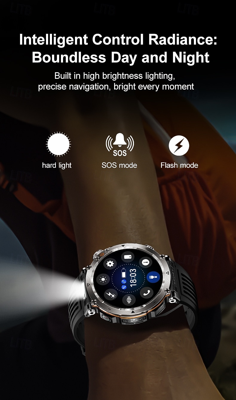 HT30 Smart Watch Rugged Military Men's 1.7 inch 600mAh Battery Compass Sports Fitness Watches Bluetooth Call Smartwatch 2025 - $43.99 –P4