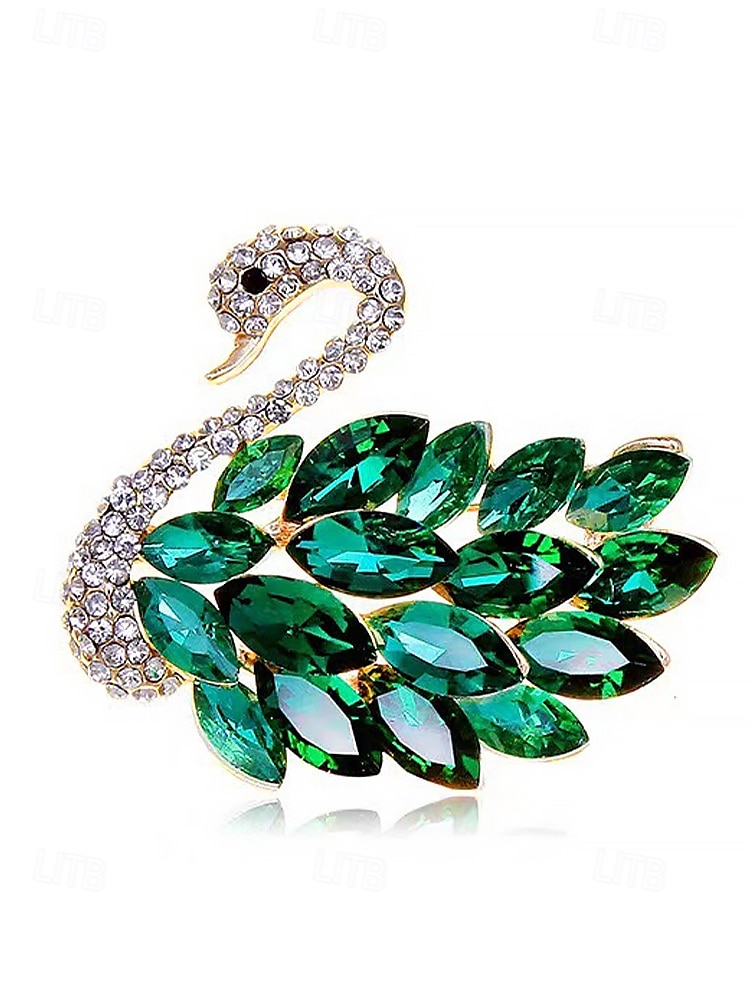 broșă elegantă cu lebădă cu ornamente cu strass - ac de cristal strălucitor pentru femei, perfectă pentru ținute formale și pentru cadouri 2025 - $9.99 –P10