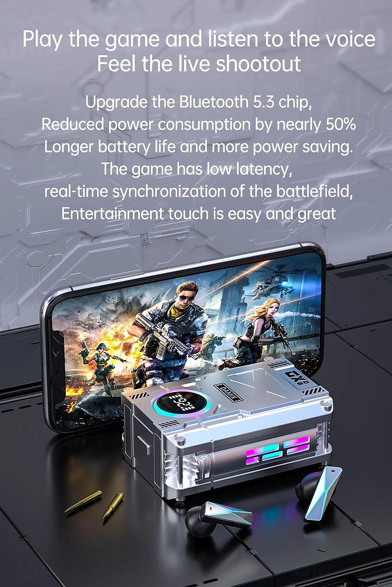 DX-08 TWS Bluetooth Earphones Noise Canceling Earbuds Wireless Headphones HD Call Stereo Sports Gaming Headsets With Mic 2025 - $26.99 –P9