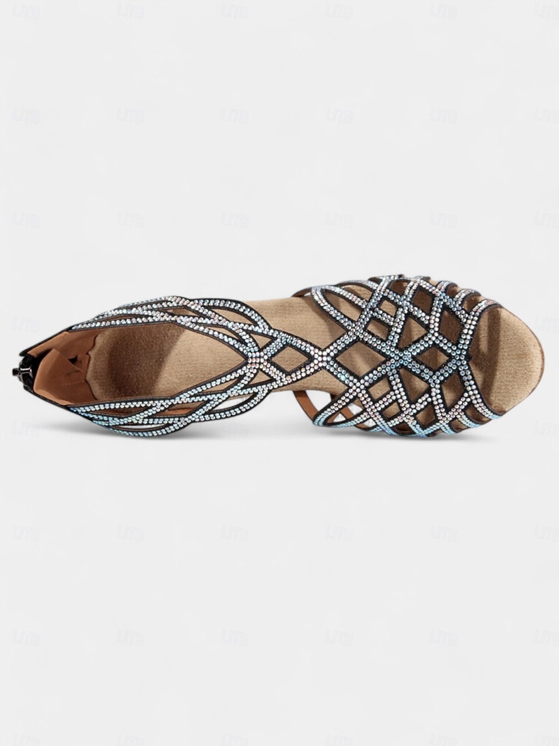 sandales de danse noires à strass pour femmes avec design à lanières et talon moyen – parfaites pour la danse de salon, la salsa et la danse latine de 2025 ? $54.99 –P12