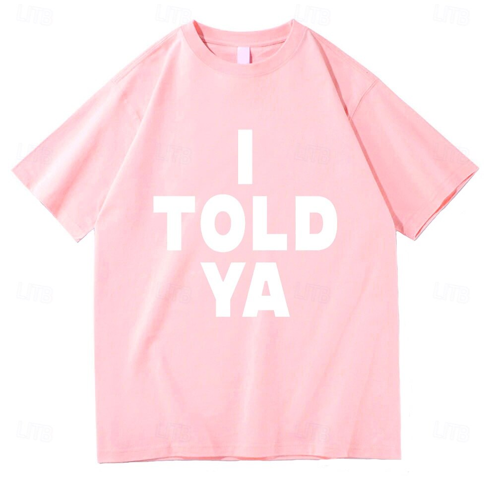 Je te l'ai dit Manches Ajustées T-shirt Personnage Pour Couple Homme Femme Adulte Mascarade Estampage à chaud Casual Quotidien de 2025 ? $15.49 –P8