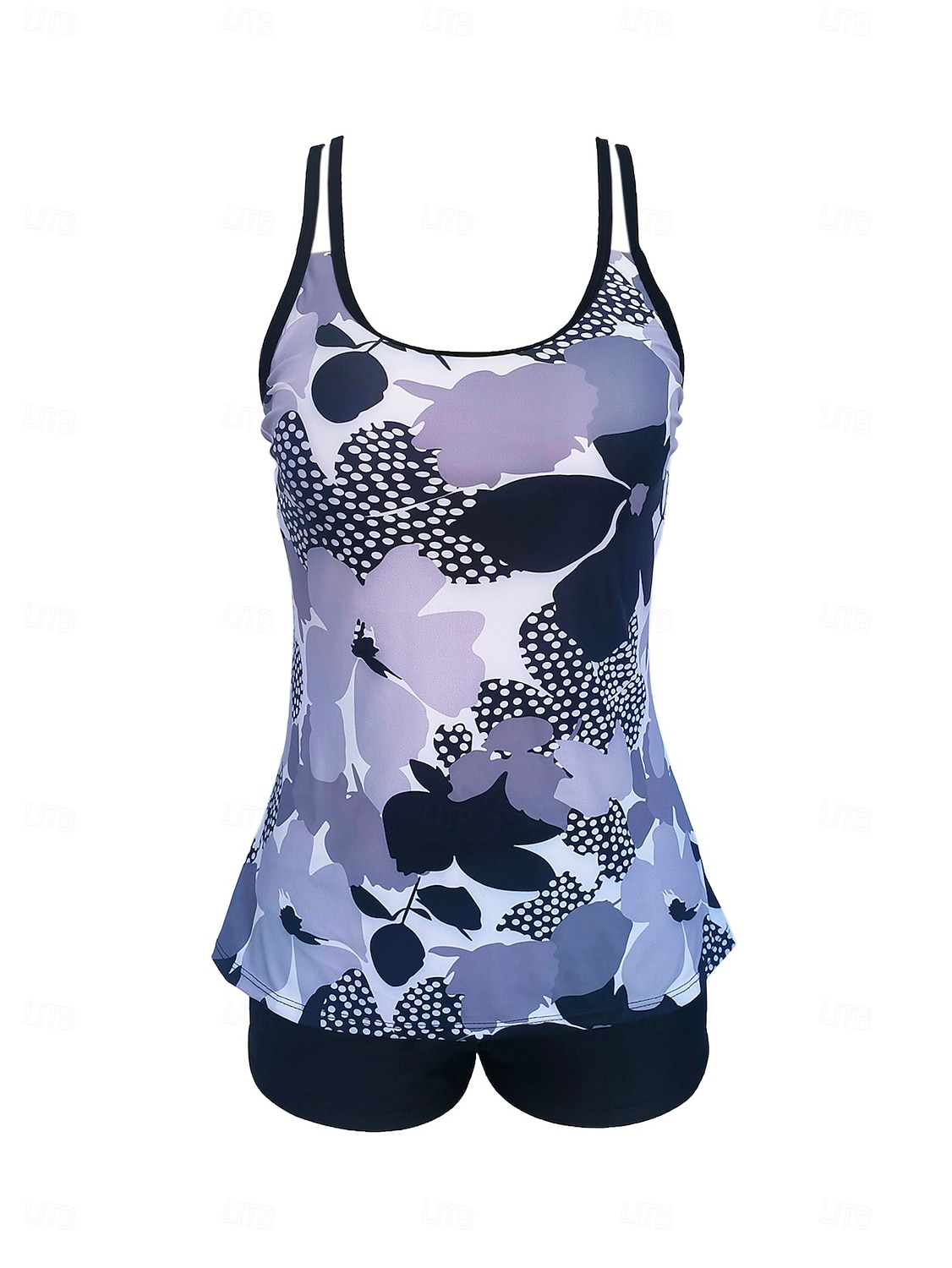 Dam Badkläder 2 st Shorts Baddräkt Öppen rygg geometriska Grafisk Blomma Rund Semester Stylish Baddräkter 2025 - $29.99 –P16
