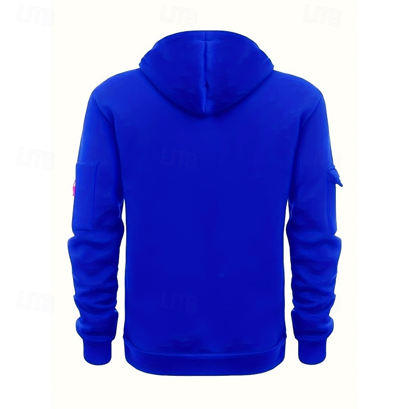 Voor heren Trui met capuchon Hoodie met kwartrits Zwart Wijn Marineblauw blauw Bruin Capuchon Effen Zak Sport & Outdoor Dagelijks Feestdagen Polyester Streetwear Basic Casual Lente & Herfst Kleding 2026 - $31.99 –P14