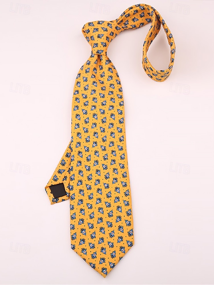 gravatas masculinas de seda sintética com padrão retrô - gravatas vintage com estampa floral e geométrica para uso formal e empresarial de 2025 por $11.99 –P6