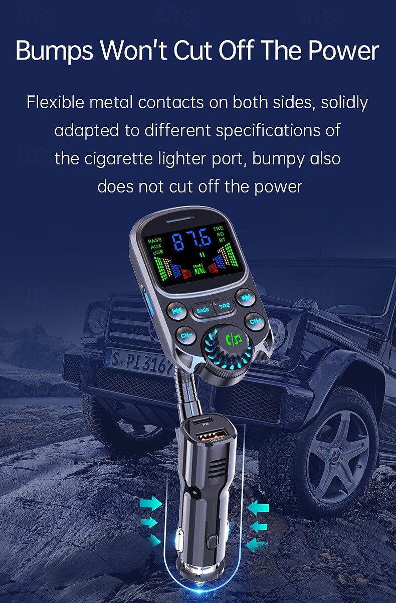 2025年 高品質のミニカー MP3 プレーヤー Bluetooth 音楽スピーカー 30W 急速充電器、車用 FM トランスミッター MP3 プレーヤー  コレクション – $43.99 –P16