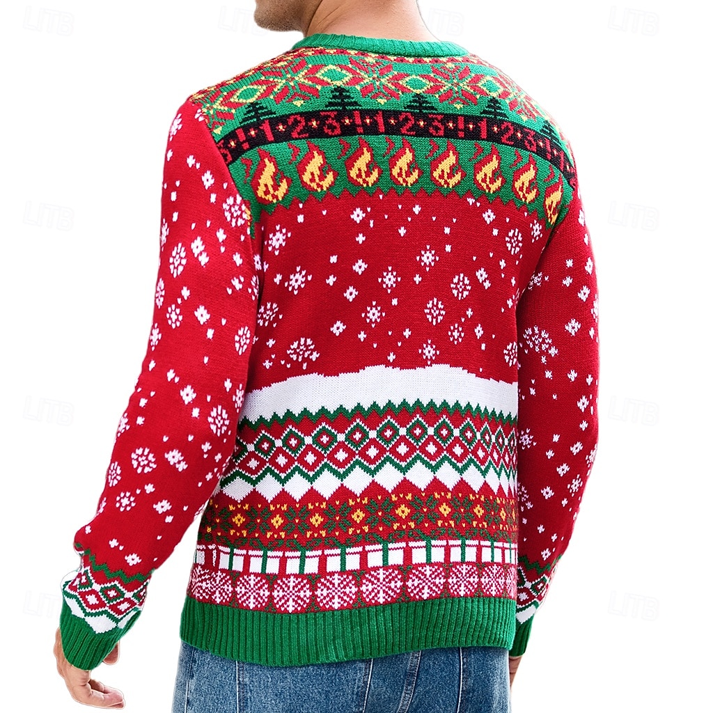 Herren Jacquard-Pullover Hässlicher Weihnachtspullover Pullover Weihnachtspullover Stricken Drache Rundhalsausschnitt Weihnachten Strickware Party Weihnachten Bekleidung Winter Frühling & Herbst Rote 2025 - $32.99 –P3