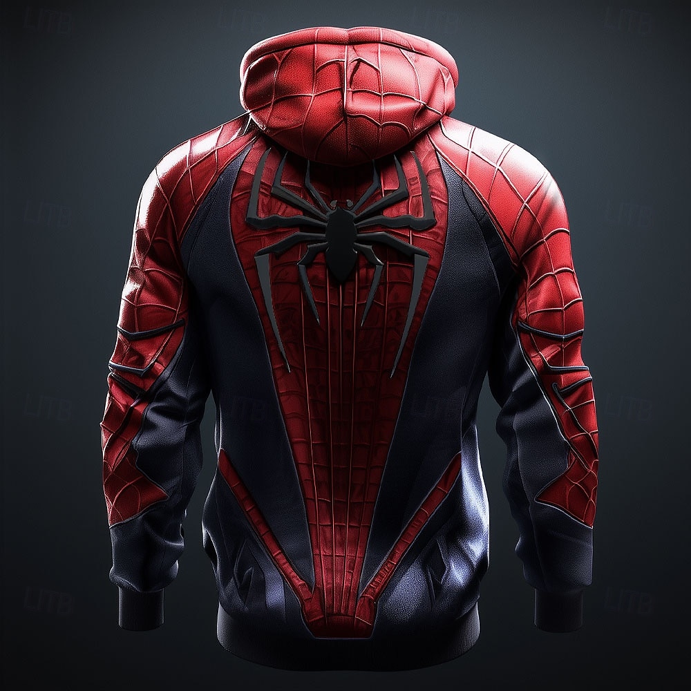 Homens SPIDER Moletons Moletom Casacos Moletom com capuz Gola Redonda Moda Impressão 3D Festa Feriado Streetwear Vermelho Com Cordão Outono Inverno Designer de 2025 por $29.99 –P2