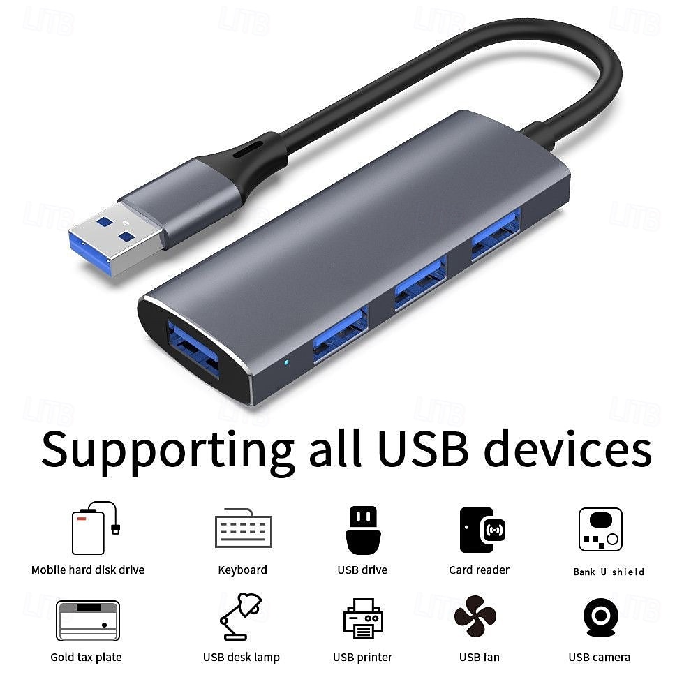 3.0 Aluminum Alloy Hub Three-port 2.0 USB High-speed Download Splitter 2025 - $19.99 –P1