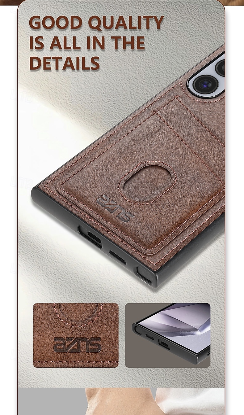 telefoon hoesje Voor S24 S24 Ultra Plus S24 FE S23 S22 S21 S20 Ultra Plus FE A55 A35 A25 A15 5G A54 A34 A14 A73 A53 A33 A23 A13 S25 Ultra Achterkant Kaartsleuf Schokbestendig Retro TPU PU-nahka 2025 - $13.99 –P6