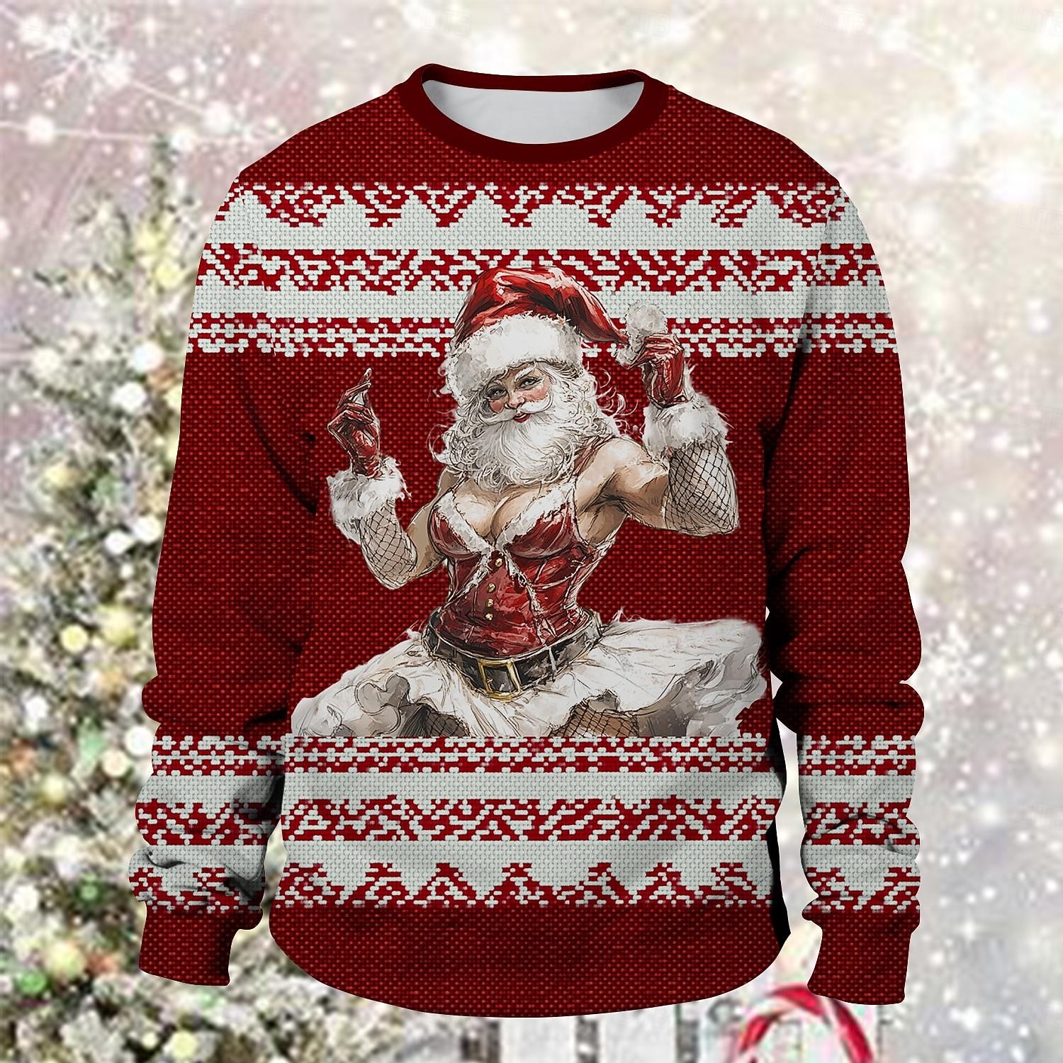Ježíšek Paní Klausová Pullover Vtipná vánoční mikina 3D Vánoce Legrační Pro Pro páry Pánské Dámské Dospělé Vánoce Karneval 3D tisk Párty Festival 2025 - $29.99 –P8