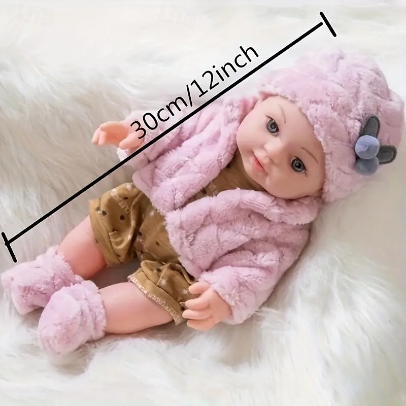 30cm/12tum reborn docka realistisk babydocka med set hatt strumpor napp julfestival present 2025 - $42.99 –P2