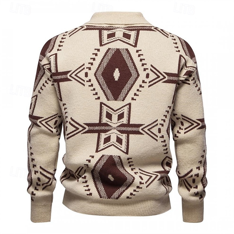 Herren Pullover Strickpullover Gerippt Stricken Standard Strick Raute Kargen Modisch Basic Freizeitskleidung Verabredung Bekleidung Herbst Winter Schwarz Rote S M L 2025 - $39.99 –P12