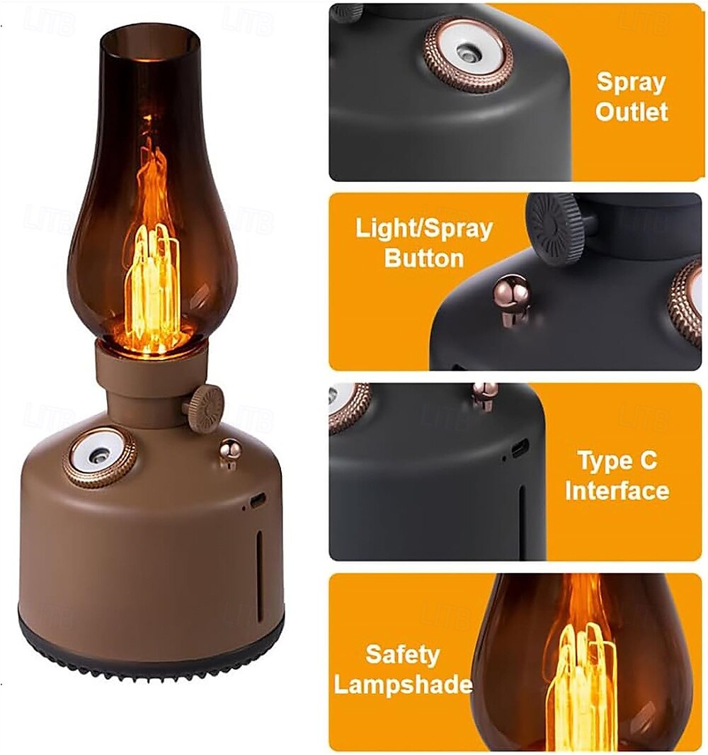 Lamp Air Humidifier Ambience Lamp Mute Retro Humidifier USB Small Fragrance Diffuser with Light for Home Office 2025 - $32.99 –P3