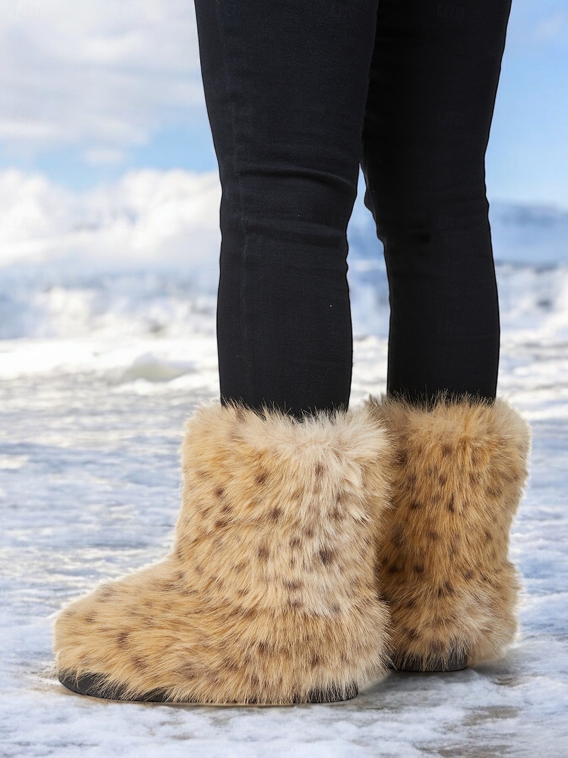 dámské sněhule z umělé kožešiny s leopardím vzorem – teplé a stylové zimní outdoorové boty do chladného počasí 2025 - $46.99 –P6