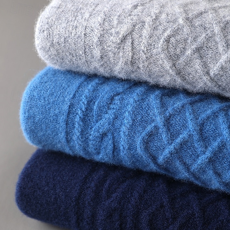 Hombre Jersey Jacquard Tejer Jacquard Color sólido Cuello Barco Prendas de punto Elegante Navidad Regalos de Navidad Ropa Otoño Invierno Azul Marino Azul Real S M L 2025 - $76.99 –P7