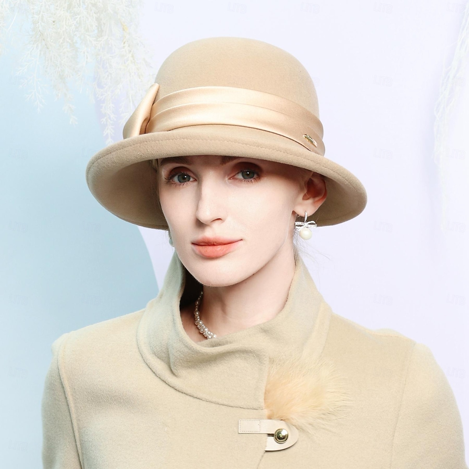 hattar 100 % ull bowler / cloche hatt fedorahatt bröllop tefest elegant bröllop med pilbåge skarvning huvudbonader huvudbonader 2025 - $42.99 –P9