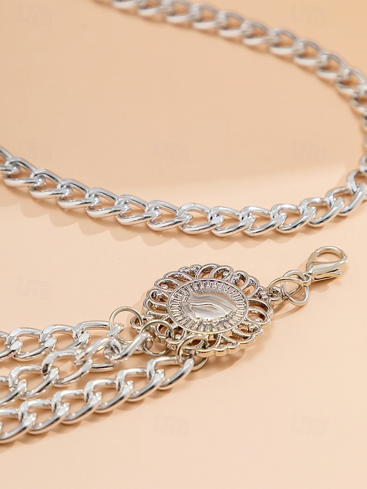 Women's Gold Chain Belt with Multi-Layer Design and Decorative Medallions - Perfect for Dresses, Evening Wear, and Party Looks 2025 - $9.99 –P4