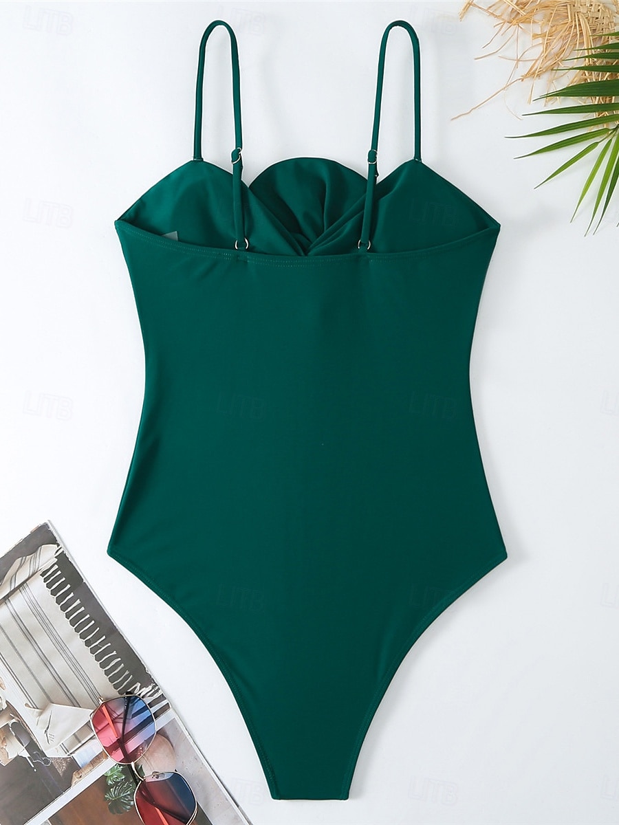 Dam Badkläder En bit 2 st Monokini Byxa Baddräkt knyt fram Öppen rygg Magkontroll Hög midja Smal Semester Standkläder Blommig Grafisk Halterneck Ärmlös Baddräkter 2025 - $52.99 –P4