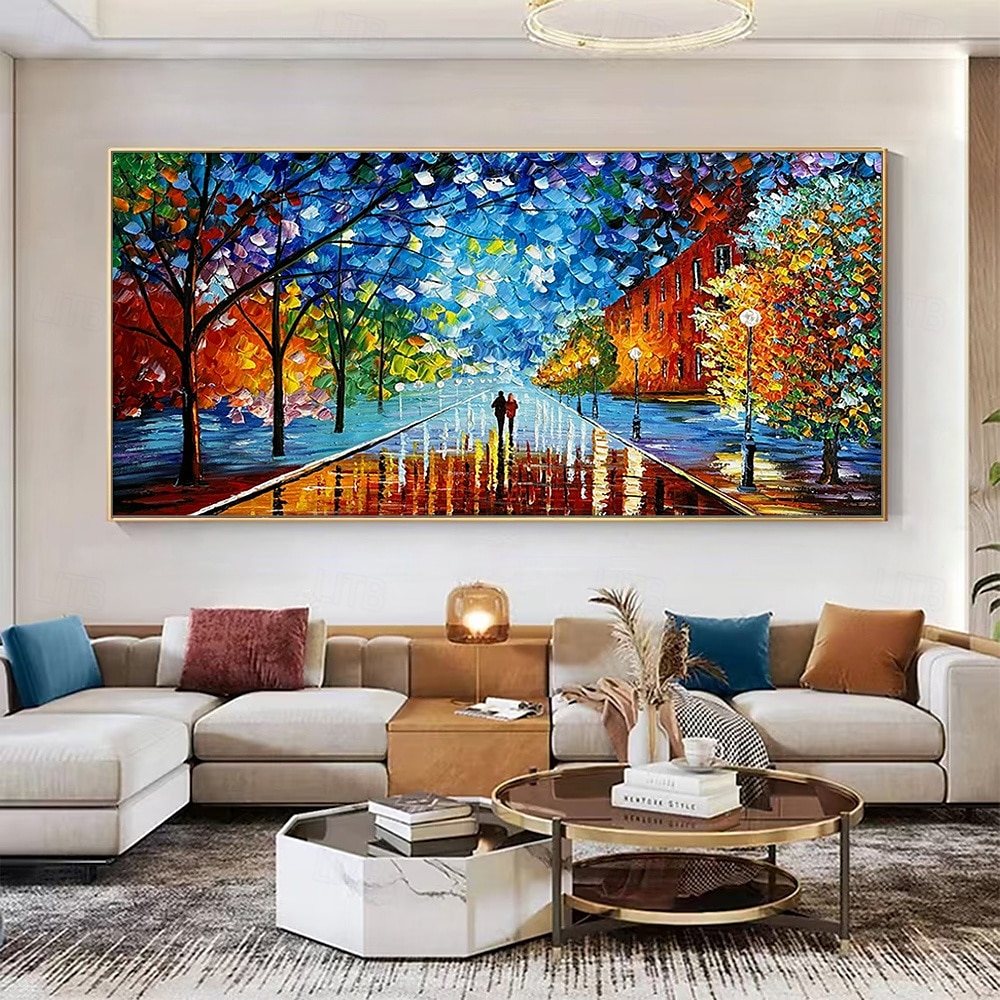 2025年 ミンチュラ ハンドメイド テクスチャ 抽象風景 キャンバス 油絵 壁アート 装飾 モダン 抽象画 家の装飾用 ロール フレームなし 未伸張 絵画  コレクション – $83.99 –P4