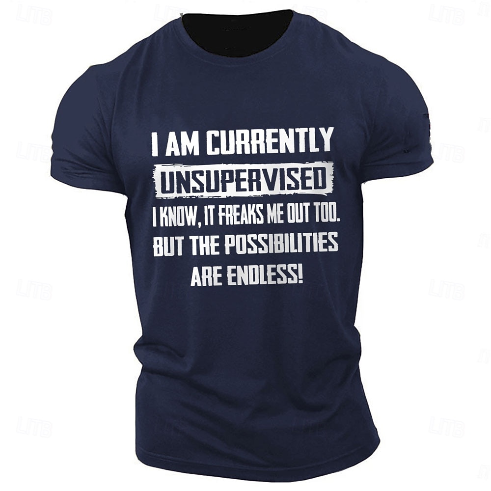 Ανδρικό T-Shirt κοντό μανίκι - "Αυτή τη στιγμή δεν έχω επιτήρηση οι δυνατότητες είναι ατελείωτες" αστείο γραφικό T-Shirt χιουμοριστική μπλούζα ζωής 2025 - $15.99 –P2