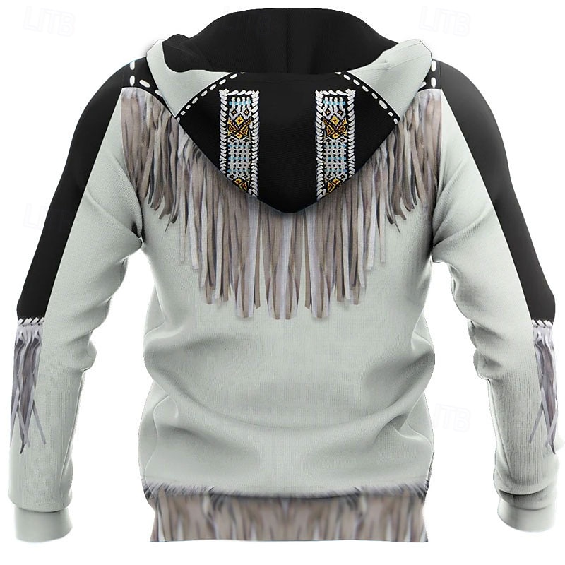 Men's Graphic Prints Hoodie Hoodies Sweatshirt Full Zip Hoodie Long Sleeve Hooded Sweatshirt Hooded Streetwear 3D Print Sports & Outdoor Daily Sports Black+Brown Black Zipper Print Spring & Fall 2025 - $33.99 –P6