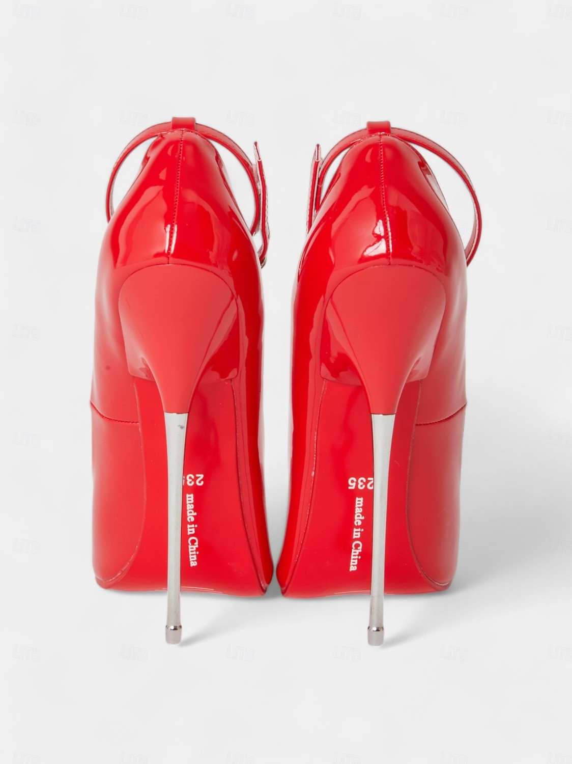 tacchi a spillo in vernice rossa da donna con cinturino alla caviglia - sexy ed eleganti, perfetti per le uscite serali o per eventi formali del 2025 a $79.99 –P7