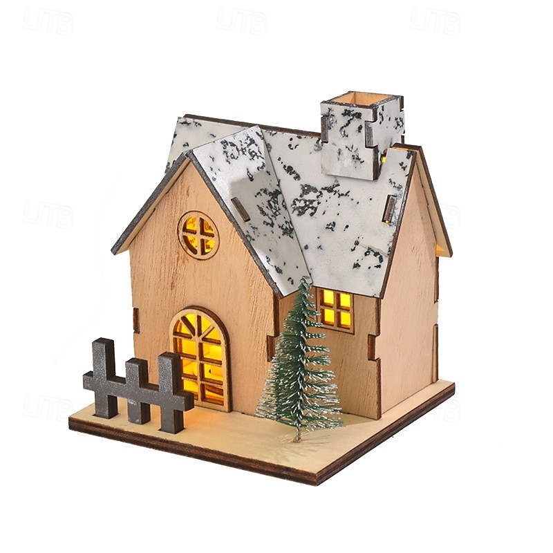 Christmas Wooden House Ornament Light, LED Desktop Decoration Christmas Holiday Table Decorations 2025 - CAD $8.99 –P9