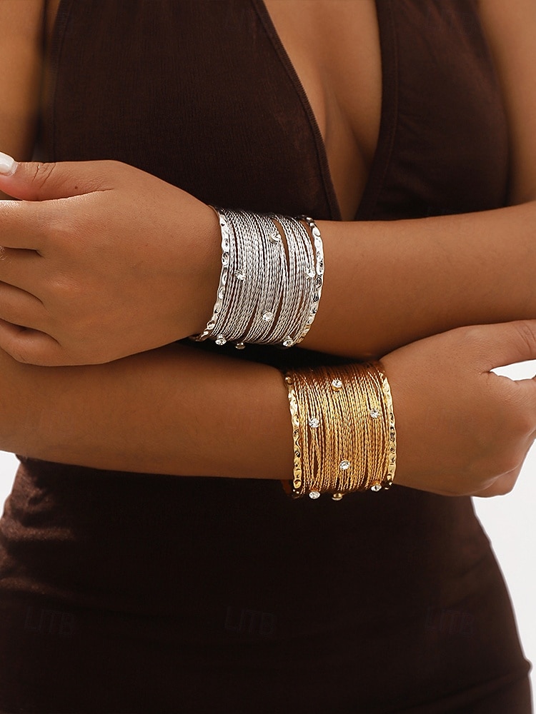 elegante bracciale intrecciato con accenti di strass – gioielli alla moda per le donne del 2025 a $11.99 –P3