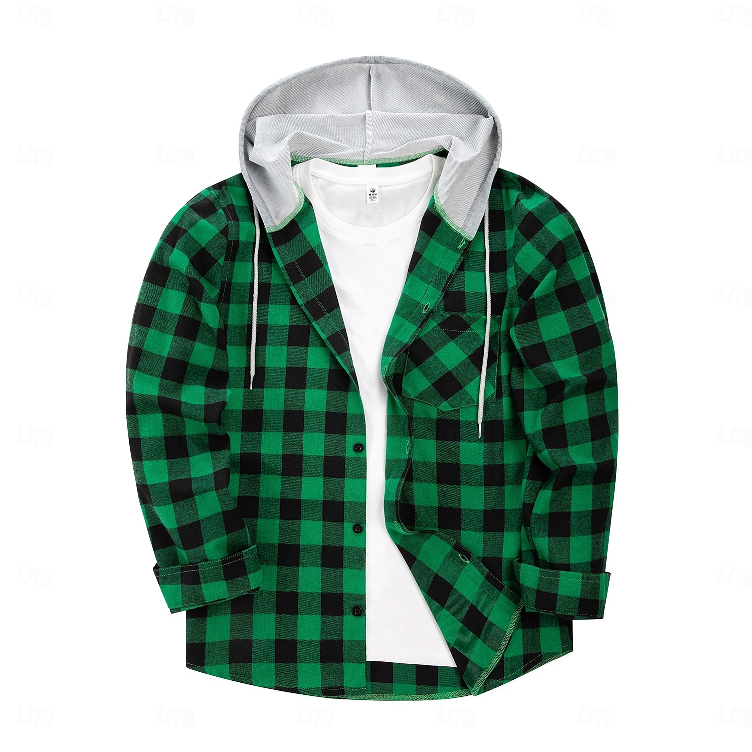 Per uomo Camicia Camicia di flanella Sovracamicia A quadri Esterno Strada Nero Bianco Rosso Blu Manica lunga Con cappuccio Inverno Primavera & Autunno Abbigliamento del 2025 a $23.99 –P5