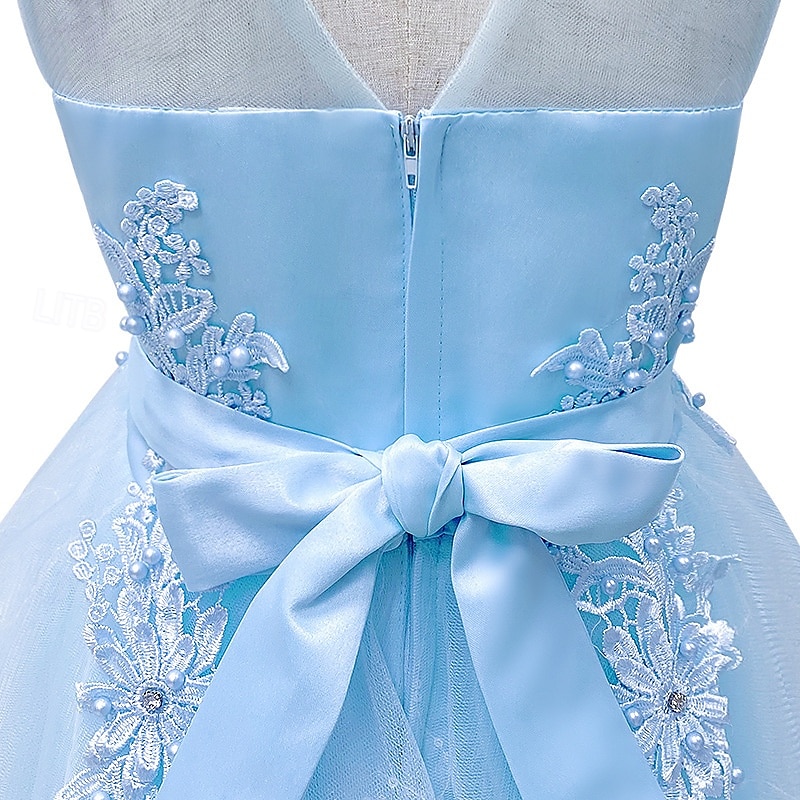 Vestido para Meninas das Flores Crianças Para Meninas Vestido de princesa Espetáculo Casamento Festa Elegante Lindo Com Transparência Côr Sólida Sem Manga Gola Redonda Branco Rosa 4 anos + de 2025 por $40.99 –P7