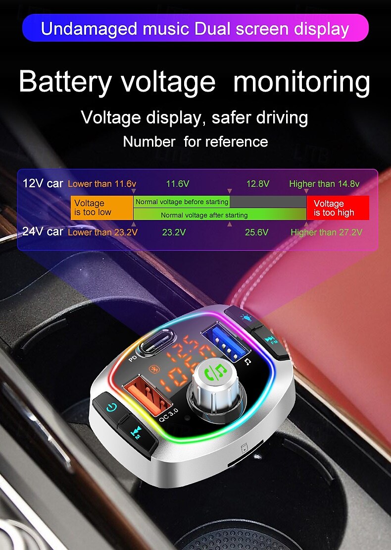 2025年 pd18 FMトランスミッター カーMP3プレーヤー デュアルUSBハンズフリーBluetoothアダプター コレクション – $43.99 –P16