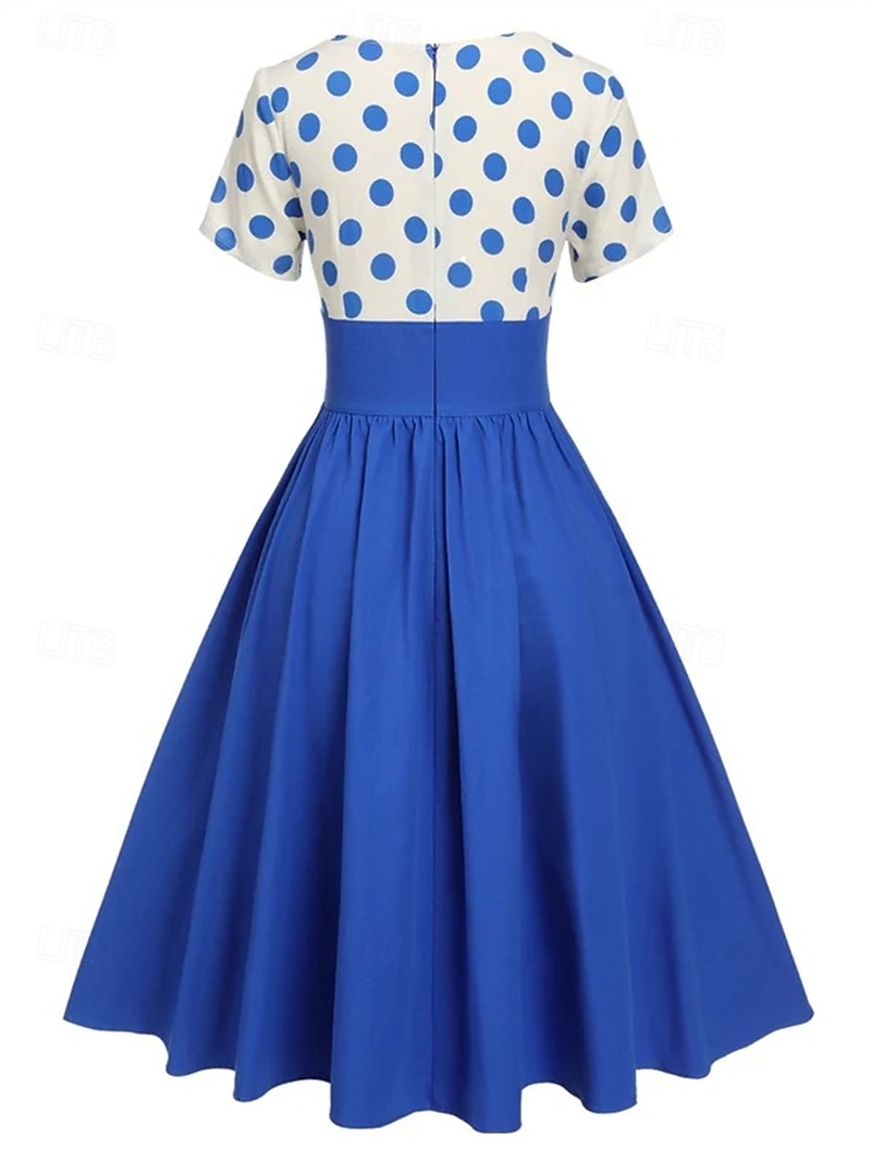Retrò Vintage Anni 1950 Abito vintage Vestito Mascherata Pois Linea ad A Per donna Carnevale Capodanno Mascherata Casual Quotidiano Addio al Nubilato Adulti Vestito del 2025 a $24.99 –P4