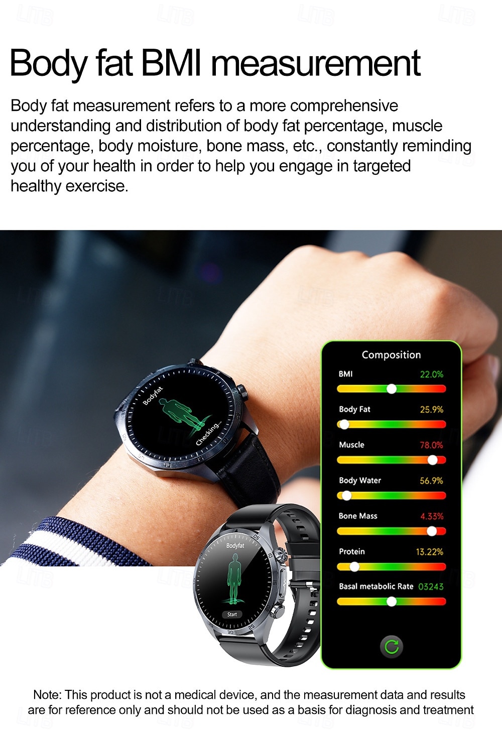 696 TK79 Smart Watch 1.47 inch Smart Band Fitness Bracelet Bluetooth ECG+PPG Temperature Monitoring Pedometer Compatible with Android iOS Women Men Message Reminder IPX-0 27mm Watch Case 2025 - $66.99 –P16