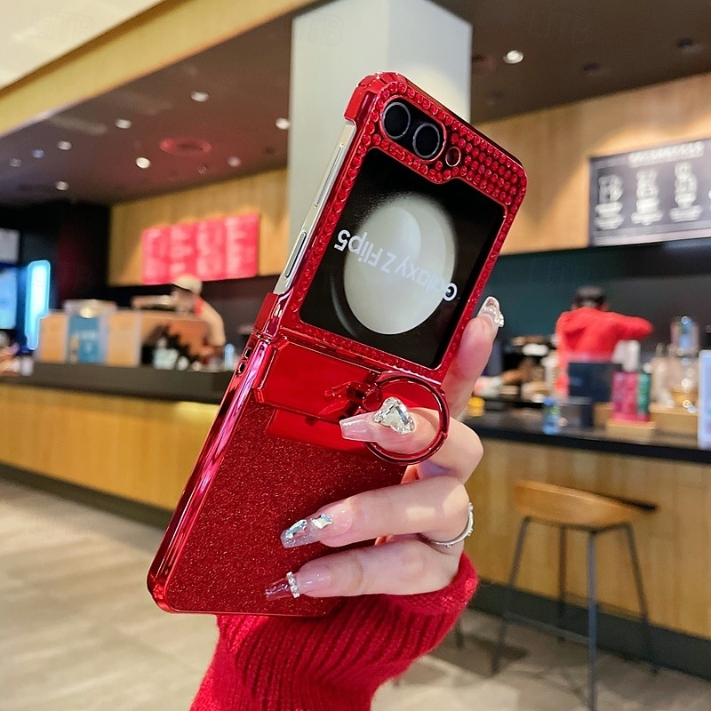 τηλέφωνο tok Για Z Flip 6 Z Flip 5 Z Flip 4 Z Flip 3 Πίσω Κάλυμμα Bling Glitter Shiny Δαχτυλίδι πόρπη Ανθεκτική σε πτώσεις Ρετρό TPU PC 2025 - $31.99 –P7