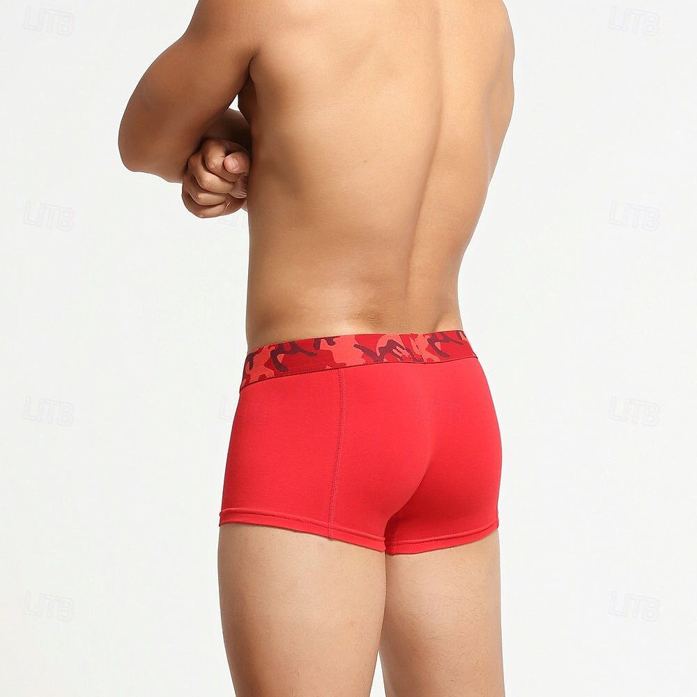 Herren 1 pc Unterwäsche Boxer Boxer-Shorts Patchwork 90% Baumwolle Atmungsaktiv Weich Komfortabel Farbblock Buchstabe Mittlere Hüfthöhe Schwarz Weiß 2025 - $8.99 –P12