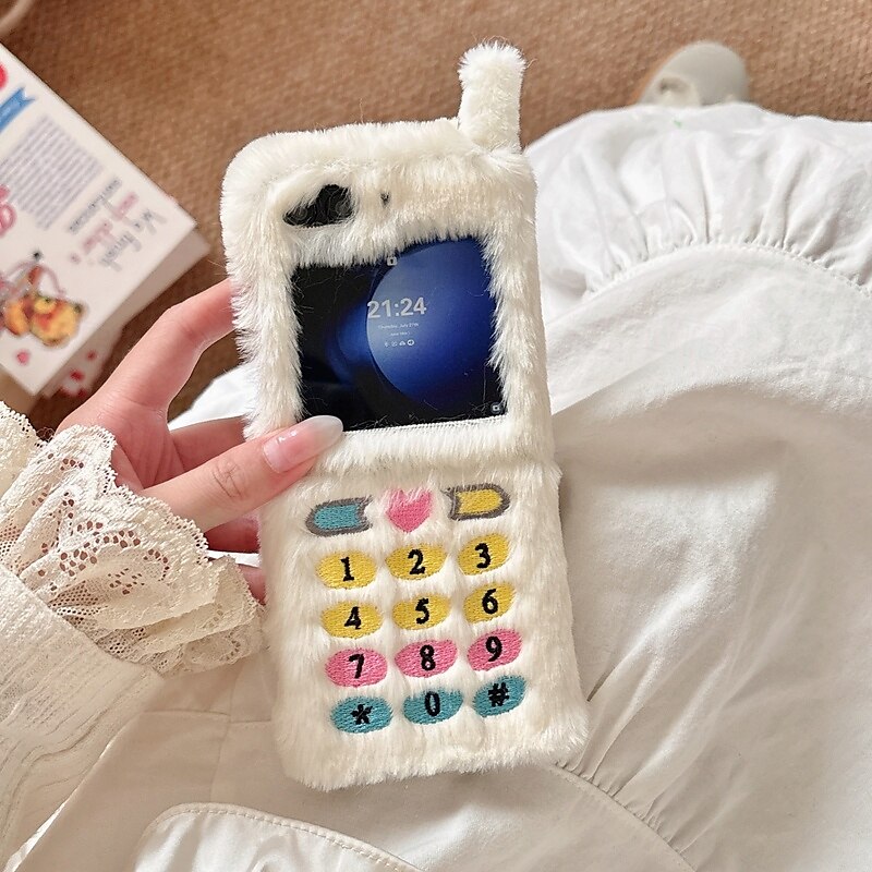 telefone Capinha Para Z Flip 7 Z Virar 6 Z Flip 5 Z Flip 4 Z Flip 3 Capa traseira Antichoque Retro Felpudo de 2025 por $19.99 –P14