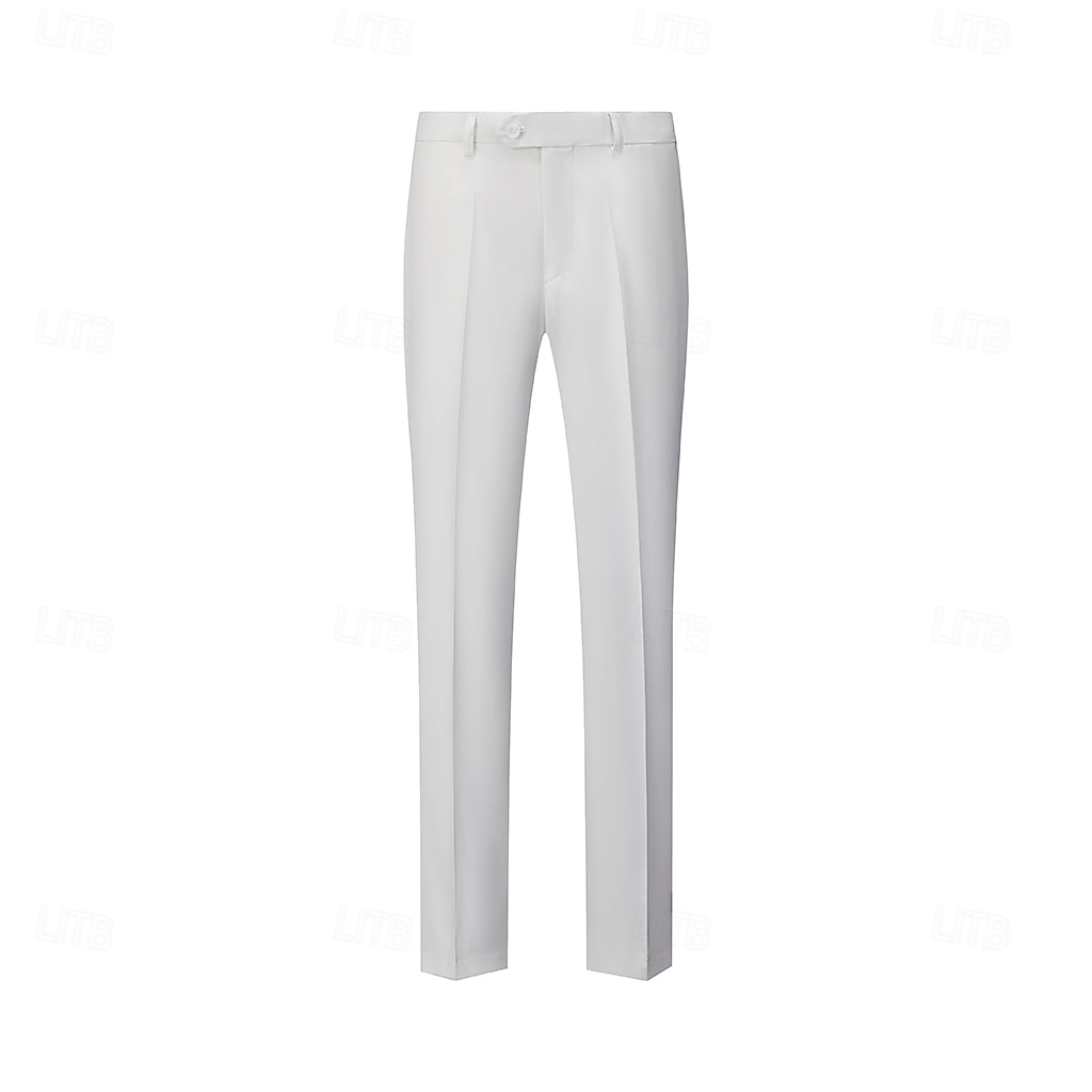 Herren Anzughose lange Hose schwarz weiß dunkelmarine einfarbig mikroelastisch Standard Fit 2024 2025 - $41.99 –P6