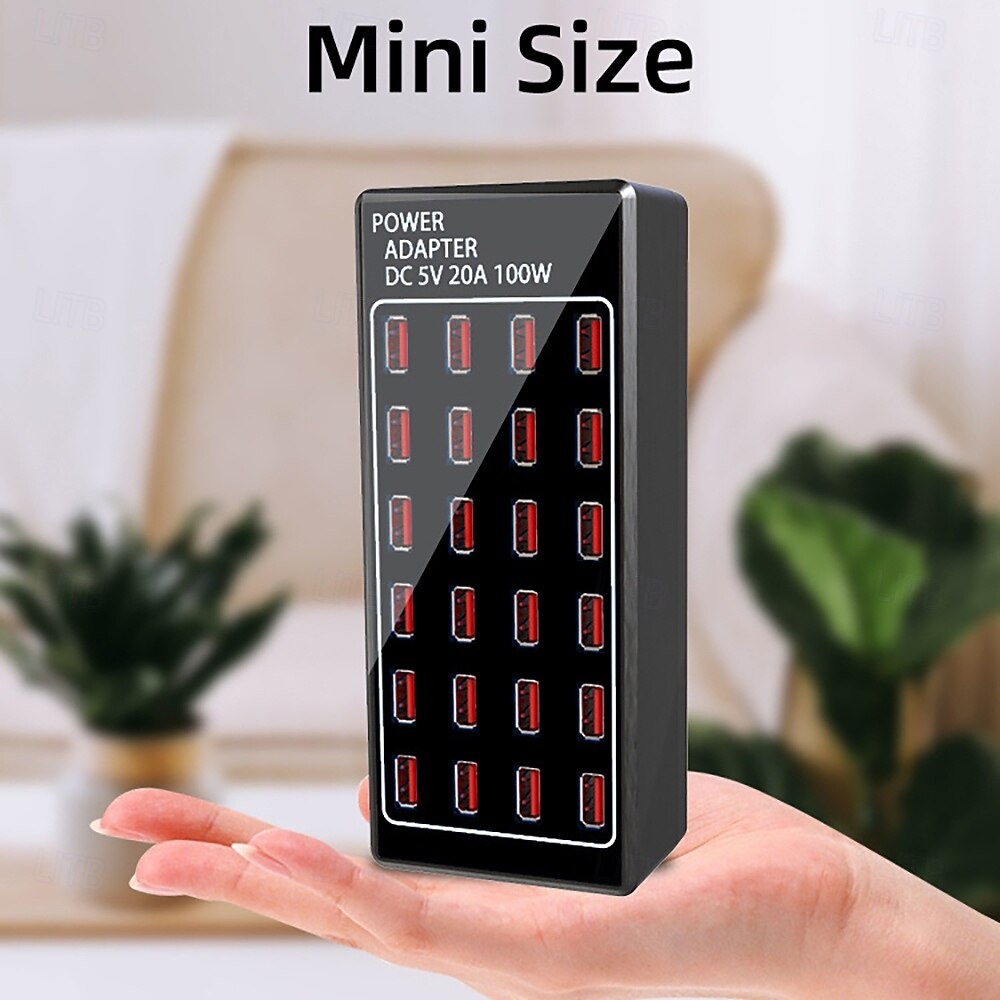 New Item 5V 20A 100w 24 Port USB Fast Charging StationTravel Desktop USB Rapid ChargerMulti Ports Charging Station 2025 - $48.99 –P14
