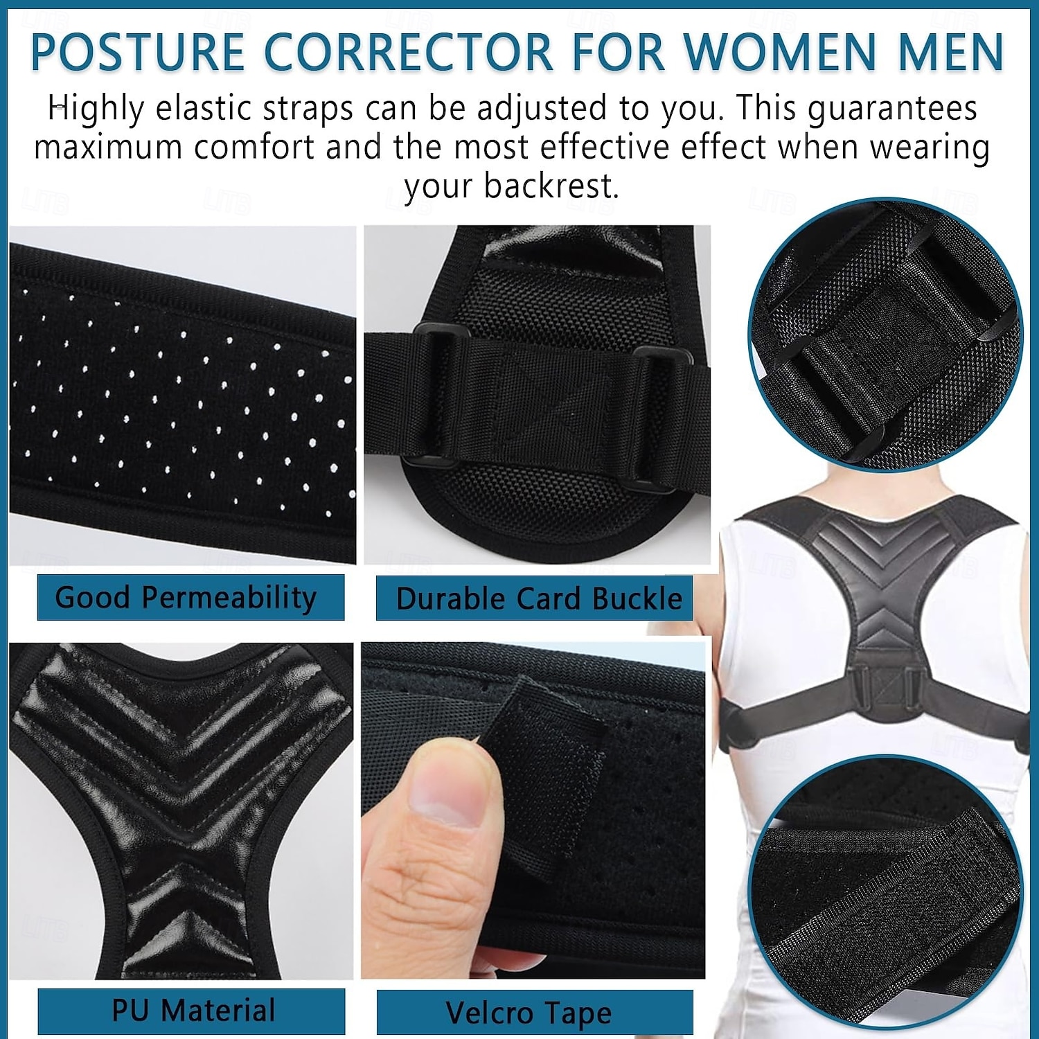 Posture Corrector for Men and Women, Adjustable Back Brace Belt, Support Shoulder Straightener, Back Spine Corrector Providing Pain Relief from Lumbar, Neck, Shoulder, and Clavicle, Back 2025 - $9.49 –P6