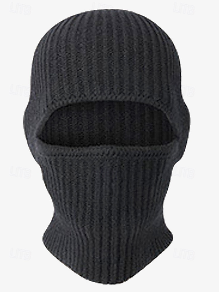 Schwarze Strickmütze für Herren mit abnehmbarer Sturmhaube – warme und vielseitige Wintermütze für Outdoor-Aktivitäten und Sport 2025 - $9.99 –P4