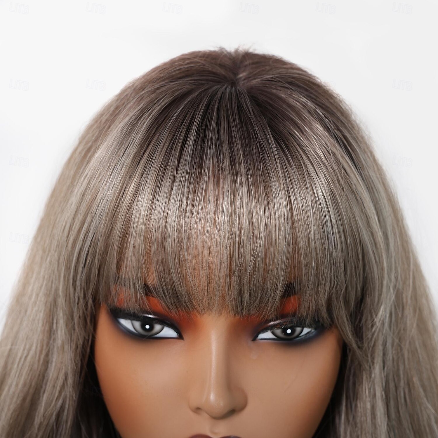 24 inch synthetische pruik damespruik blond lang golvend haar met pony mode dagelijks kerstfeest pruiken 2025 - $23.99 –P3