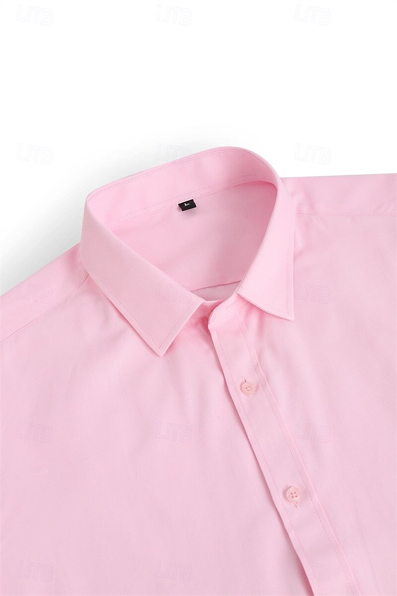 Men's Shirt Dress Shirt Plain Wedding Business Black White Dark Navy Blue Long Sleeve Collar Summer Clothing Apparel 2025 - $26.99 –P5