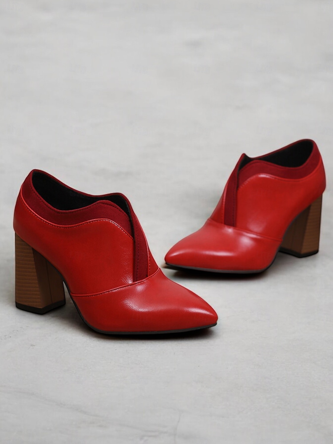 botins femininos de couro sintético verde com bico fino e salto bloco – sapatos modernos e sofisticados para uso no escritório e na noite de 2025 por $54.99 –P8
